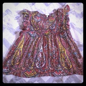 Sheer Flutter Sleeve Blouse